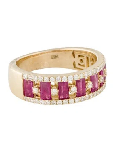 Pre-owned Ring 14k Ruby & Diamond Band In Multi