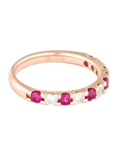 Pre-owned Ring 14k Ruby & Diamond Band In Multi