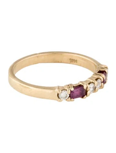 Pre-owned Ring 14k Ruby & Diamond Band In Multi