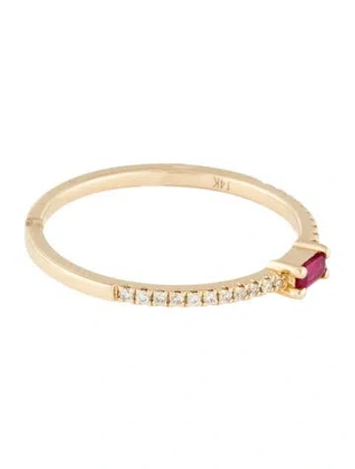 Pre-owned Ring 14k Ruby & Diamond Band In Multi