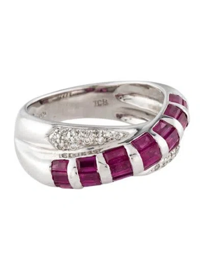 Pre-owned Ring 14k Ruby & Diamond Band In Multi