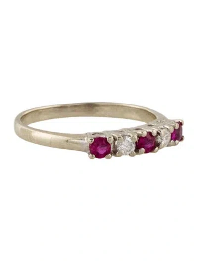 Pre-owned Ring 14k Ruby & Diamond Band In Multi