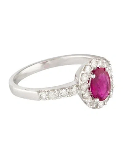Pre-owned Ring 14k Ruby & Diamond Cocktail  In Multi