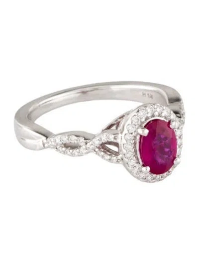 Pre-owned Ring 14k Ruby & Diamond Cocktail  In Multi