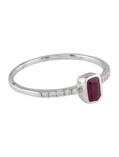 Pre-owned Ring 14k Ruby & Diamond Cocktail  In Multi