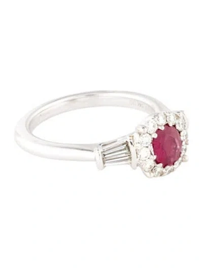 Pre-owned Ring 14k Ruby & Diamond Cocktail  In Multi