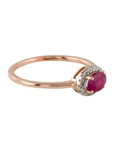 Pre-owned Ring 14k Ruby & Diamond Cocktail  In Multi