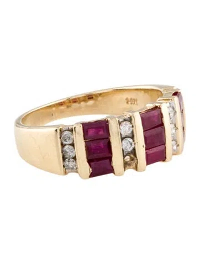Pre-owned Ring 14k Ruby & Diamond Cocktail  In Multi