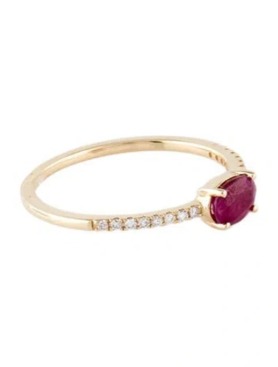 Pre-owned Ring 14k Ruby & Diamond Cocktail  In Multi