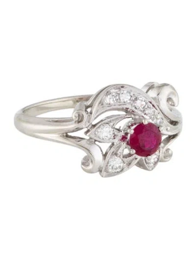 Pre-owned Ring 14k Ruby & Diamond Cocktail  In Multi