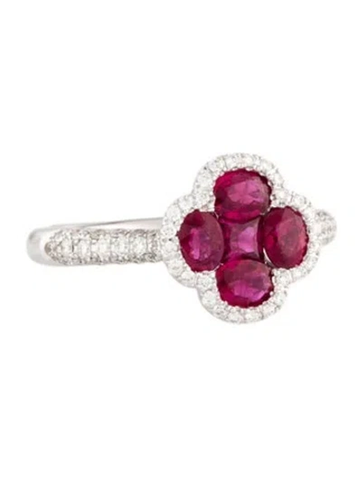 Pre-owned Ring 14k Ruby & Diamond Cocktail  In Multi