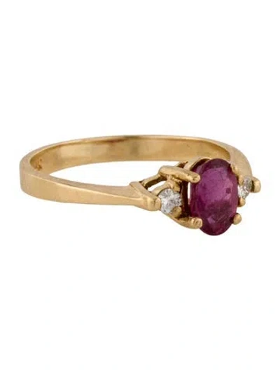 Pre-owned Ring 14k Ruby & Diamond Cocktail  In Multi