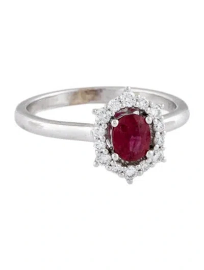 Pre-owned Ring 14k Ruby & Diamond Cocktail  In Multicolor