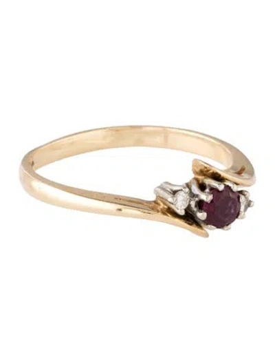 Pre-owned Ring 14k Ruby & Diamond Cocktail  In Multicolor