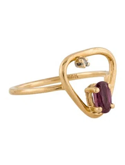 Pre-owned Ring 14k Ruby & Diamond Negative Space Cocktail  In Multi