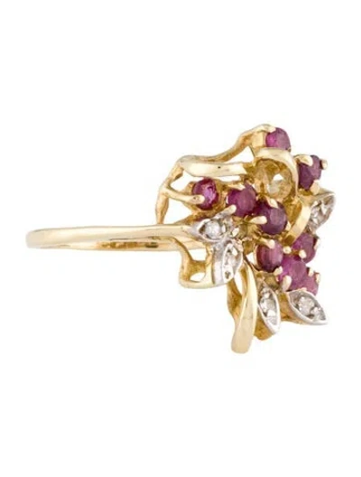 Pre-owned Ring 14k Ruby & Diamond  In Multi
