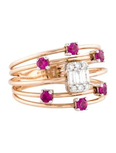 Pre-owned Ring 14k Ruby & Diamond  In Multi