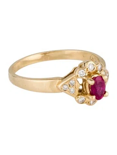 Pre-owned Ring 14k Ruby & Diamond  In Multicolor