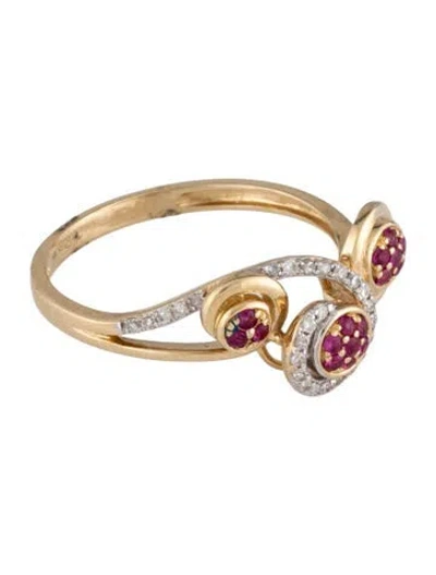 Pre-owned Ring 14k Ruby & Diamond  In Multicolor