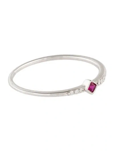 Pre-owned Ring 14k Ruby & Diamond Stackable  In Multi