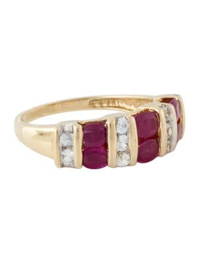 Pre-owned Ring 14k Ruby & Sapphire Band  In Multi