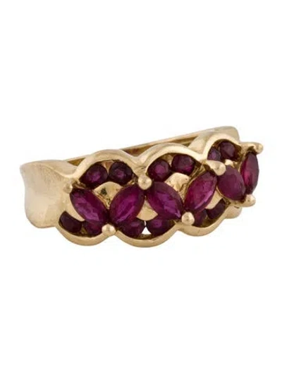 Pre-owned Ring 14k Ruby Band In Multi