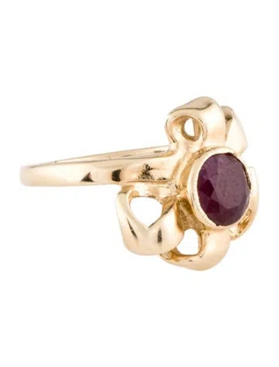 Pre-owned Ring 14k Ruby Bow Cocktail  In Multi