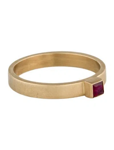Pre-owned Ring 14k Ruby Stackable Band In Multi