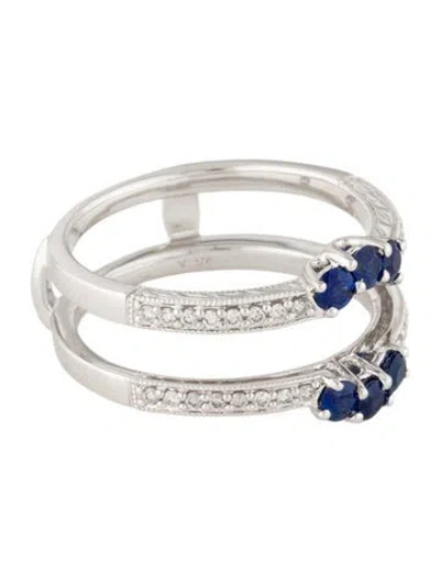 Pre-owned Ring 14k Sapphire & Diamond Band In Multi