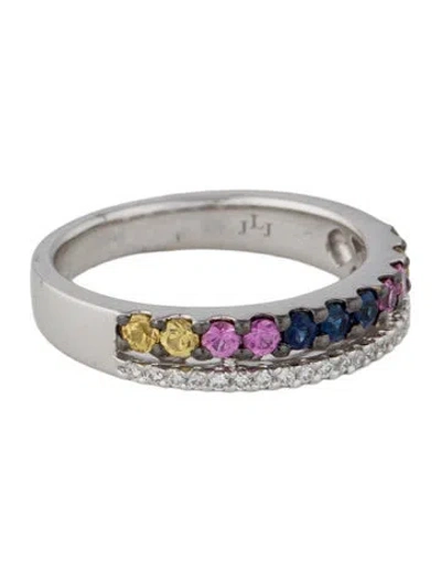 Pre-owned Ring 14k Sapphire & Diamond Band In Multi