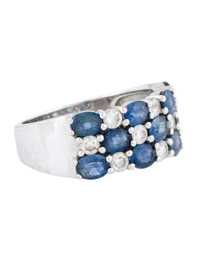 Pre-owned Ring 14k Sapphire & Diamond Band In Multi