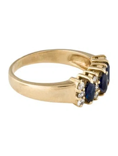 Pre-owned Ring 14k Sapphire & Diamond Band In Multi