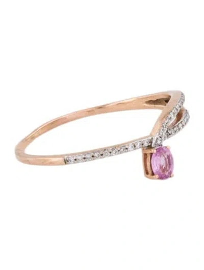 Pre-owned Ring 14k Sapphire & Diamond Band In Multi