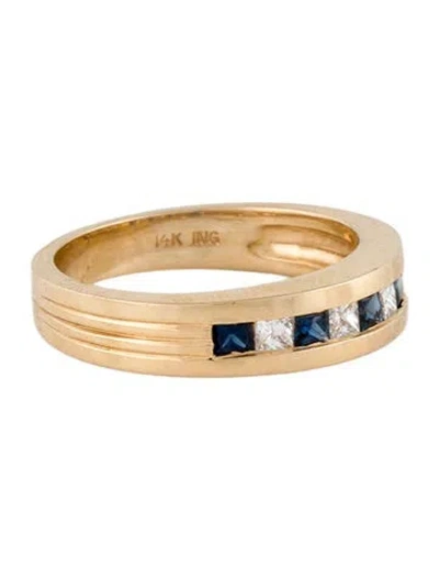 Pre-owned Ring 14k Sapphire & Diamond Band In Multi