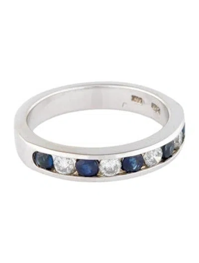 Pre-owned Ring 14k Sapphire & Diamond Band In Multi