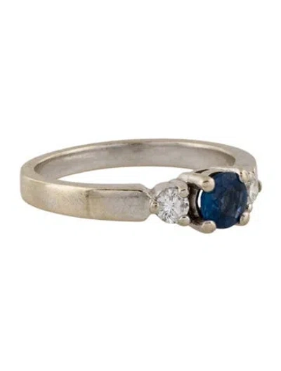 Pre-owned Ring 14k Sapphire & Diamond Band In Multi