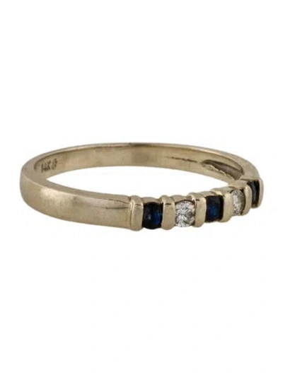 Pre-owned Ring 14k Sapphire & Diamond Band In Multi