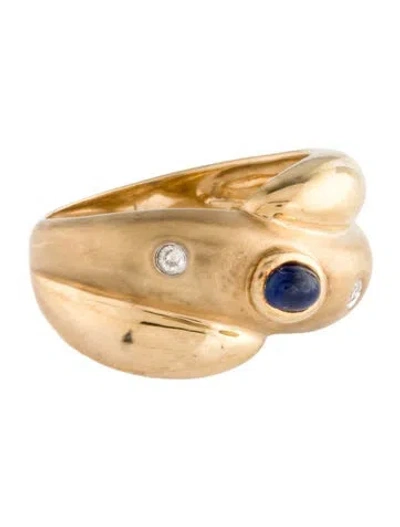 Pre-owned Ring 14k Sapphire & Diamond Band In Multi