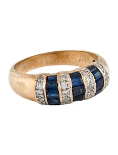 Pre-owned Ring 14k Sapphire & Diamond Band In Multi