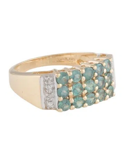 Pre-owned Ring 14k Sapphire & Diamond Band In Multi