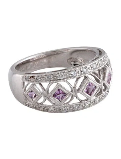 Pre-owned Ring 14k Sapphire & Diamond Band In Multicolor