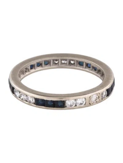 Pre-owned Ring 14k Sapphire & Diamond Band In Multicolor