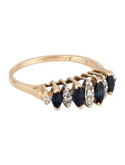 Pre-owned Ring 14k Sapphire & Diamond Band In Multicolor