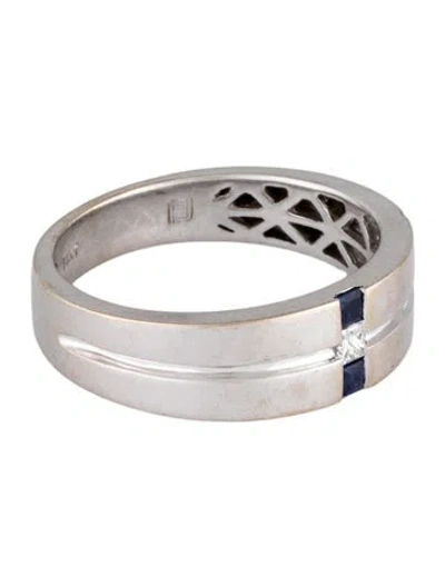 Pre-owned Ring 14k Sapphire & Diamond Band In Multicolor