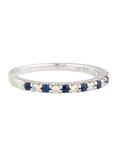 Pre-owned Ring 14k Sapphire & Diamond Band  In Multi