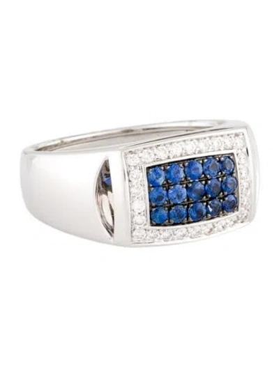Pre-owned Ring 14k Sapphire & Diamond Band  In Multi