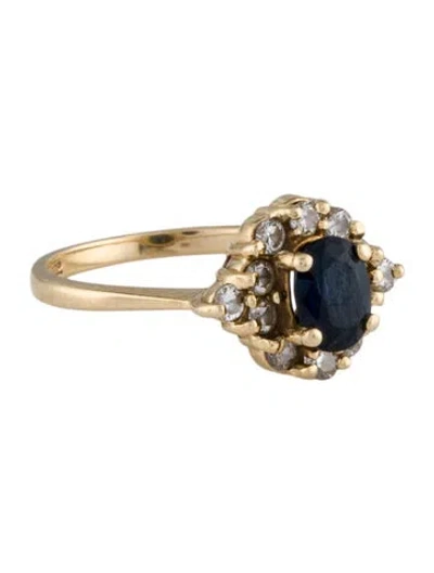 Pre-owned Ring 14k Sapphire & Diamond Cocktail  In Multi