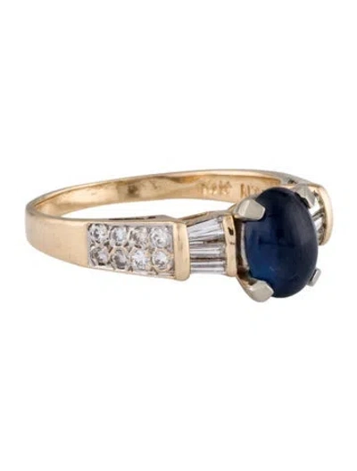Pre-owned Ring 14k Sapphire & Diamond Cocktail  In Multi
