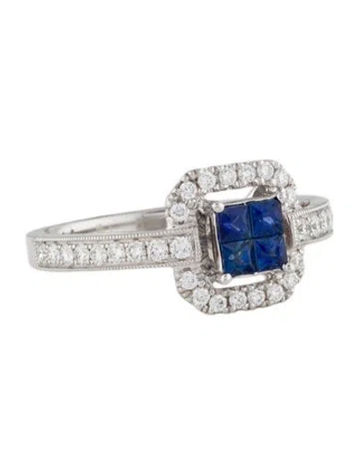 Pre-owned Ring 14k Sapphire & Diamond Cocktail  In Multi