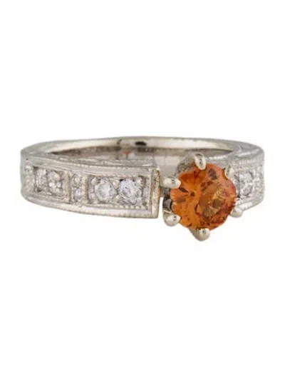 Pre-owned Ring 14k Sapphire & Diamond Cocktail  In Multi